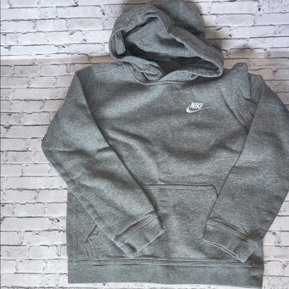 Nike Kid’s Gray Crewneck Hoodie with Logo